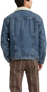 New 2024 Wholesale Custom boy coat and <b>jackets</b> blue black color jean fur cotton <b>denim</b> <b>jacket</b> streetwear for man OEM Service. - Product Image 2
