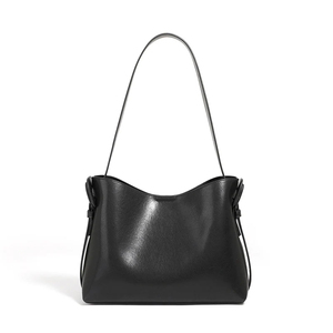 Sac fourre-tout à bandoulière minimaliste en cuir souple 2025 cuir de vachette de haute qualité pour femmes élégantes Deux poignées OEM Vente en gros Couleurs personnalisées Logo - Product Image 1