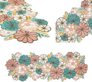 พรมปูรองจานผ้าปูรองจานผ้าปูรองจานผ้าปูรองจานแฟนซีตกแต่งงานคริสต์มาสทำมือสำหรับงานแต่งงาน - Product Image 3