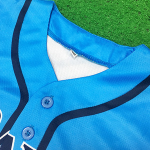 Bottond PINSTRIP ชุดเบสบอลของเด็กผู้หญิงผ้าคอตตอนปักลายเสื้อเจอร์ซีย์สีดำและสีขาว - Product Image 2