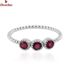 Anniversaire de haute qualité 925 bague en argent sterling améthyste naturelle trois pierres précieuses pour les femmes - Product Image 5