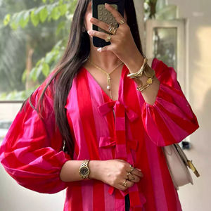 Hermosa Camisa larga de algodón con estampado Floral para mujer, cierre de botón, sueño de noche de verano con patrón único, camisas elegantes - Product Image 1