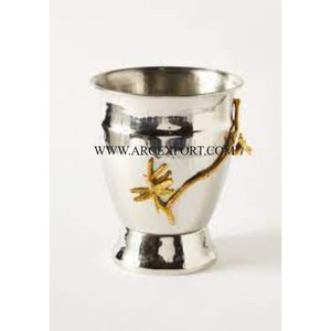 Aluminio dorado y blanco Color elegante nuevo aspecto patrón interior restaurante cubo de basura para uso de limpieza del hogar - Product Image 4