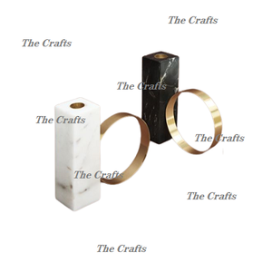 Bougeoir en marbre et en métal taille et forme personnalisées bougeoir décoratif pour accessoires de mariage et de décoration intérieure - Product Image 3