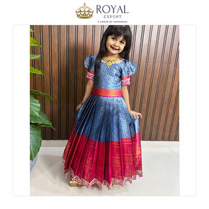 Dernière collection de vêtements indiens pour enfants Kanjivaram Silk Lehenga Choli pour mariage - Product Image 6