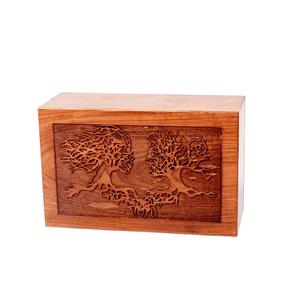 Urna Caja de cremación de palisandro para humanos Dos almas Urna personalizada para cenizas Artesanal Grande - Product Image 1