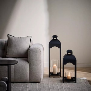 Lanterne de tombe en aluminium avec motif de feuilles Couleurs personnalisées Intérieur et extérieur Décoration de maison et de jardin Design classique éclair - Product Image 2