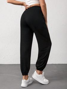 กางเกงขายาวทรงตรงเอวสูงสำหรับผู้หญิง กางเกงลำลองทรงหลวม สไตล์กางเกงแทรคสุดอินเทรนด์สำหรับใส่ในชีวิตประจำวัน - Product Image 3