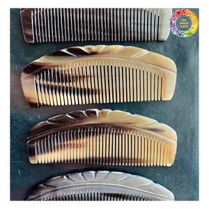 Peine de cuerno de búfalo hecho a mano, peine de cuerno Natural antiestático, peine de cuerno de búfalo 100% de la mejor calidad, peine de cuerno higiénico - Product Image 5