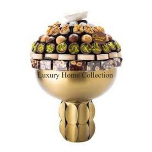 Gold Color <b>Large</b> Shape Metal Durable Dinnerware and Dessert Serving <b>Bowl</b> and Platters Shiny Look Villa and Hotel Serving <b>Bowls</b> - Product Image 1