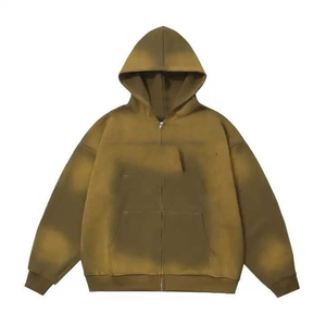 Sweat-shirt lourd effet vieilli, délavé au soleil, en molleton de coton, avec impression graphique, finition moderne effet vieilli, qualité supérieure - Product Image 6