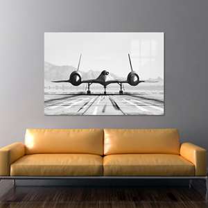 Impression sur toile SR-71 Blackbird Jet : œuvre d'art moderne et élégante, verre - Product Image 1
