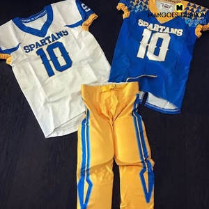 Maillot de football américain personnalisé en gros – Maillot de sport court pour homme en coton/polyester respirant imprimé par sublimation - Product Image 5