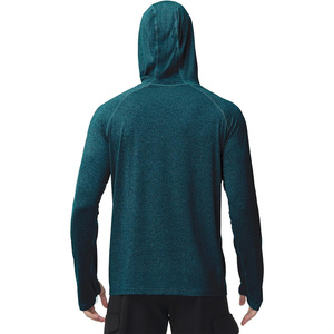 Camisas de pesca con capucha de manga larga para hombres Diseño OEM logotipo personalizado tejido elástico transpirable perfecto para eventos al aire libre - Product Image 5