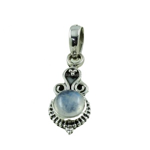 Arc-en-ciel lune pierre conception impressionnante en argent Sterling 925 pendentif bijoux prix de gros pendentifs en argent sterling pour les femmes - Product Image 1