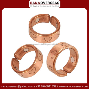 Anillo de cobre puro grabado con corazón de alta calidad al por mayor, anillo de desintoxicación linfática, anillos abiertos ajustables, regalos de joyería - Product Image 4