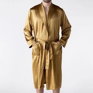 Peignoirs de bain en satin de haute qualité, respirants, nouveau design, luxueux, moelleux, pour hôtel, pour hommes et femmes, vêtements de nuit avec logo personnalisé, costume en soie - Product Image 1