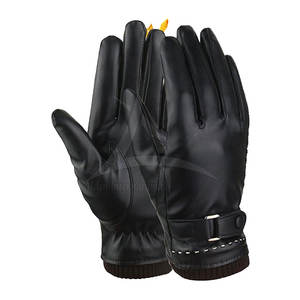 Gants en cuir tactiles pour hommes - Gants habillés élégants Doublure en laine Personnalisable pour une utilisation en extérieur en hiver Respirant Écologique - Product Image 3