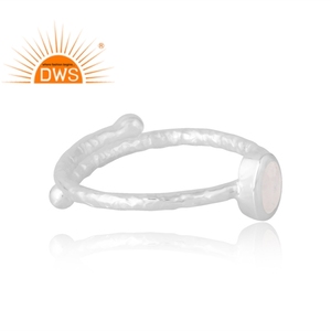 แหวนพลอย925รูปพระจันทร์สีรุ้งธรรมชาติสำหรับผู้หญิงเป็นของขวัญ - Product Image 4