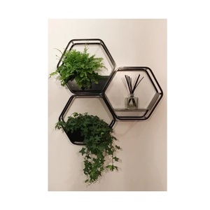 Indoor <b>Outdoor</b> Decorative Hanging <b>Planter</b> Flower Pots Black Color Metal Hanging <b>Planters</b> Home Office Accessories Supplies - Product Image 4