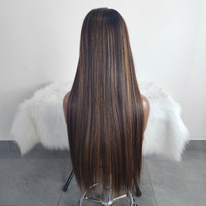 Haute qualité 100% perruque de cheveux humains vierges vietnamiens style droit d'os brun avec prix de gros - Product Image 3