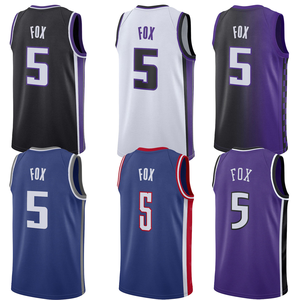 Tallas Grandes para Hombre Sacramento # Camiseta de Baloncesto De'Aaron Fox Edición Ciudad para Jóvenes, Bordada con Logos Cosidos - Product Image 1