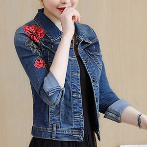 High Quality Women's Winter <b>Denim</b> Jacket Solid Color Cotton Waterproof Breathable Comfortable Casual Wear Nylon Lining - Product Image 2