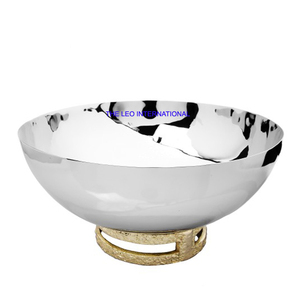 Bordure supérieure brillant poli blanc couleur bol aluminium métal ustensiles de cuisine Table à manger accessoires bol - Product Image 4