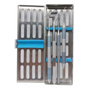 Kit de examen Instrumentos dentales 4 piezas Juego de pinzas universitarias Sonda/Mango de espejo Kit de higiene escalar - Product Image 1