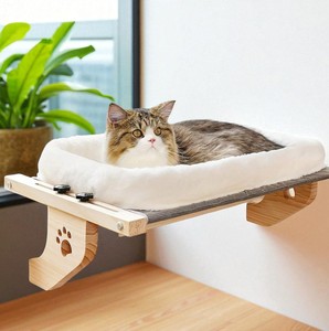 Hamaca para gatos de lana OEM, fabricante de Vietnam, alfombrilla de madera para mascotas con bordes redondeados seguros, alfombrillas y almohadillas para mascotas OEM - Product Image 3