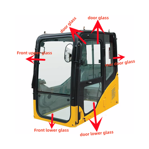 Vetro Temperato per Cabina di Escavatori <span class=keywords><strong>Komatsu</strong></span> PC60-8, PC120, PC130-7, PC200-11, PC210, PC240, Finestrino Anteriore e Vetro Porta - Product Image 2