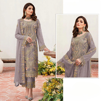Collection de broderie et de sequins en georgette de renard lourd pour costume de mariage