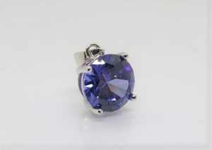 Pendentif Solitaire Tanzanite Rond Collier Vintage en Argent Sterling 925 Fait à la Main avec Pierres Précieuses - Product Image 5