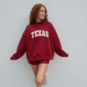 Sorority Wear Women's Oversized Embroidery Mock Neck Long Lined Fleece Winter Sweatshirt Sigma <b>Nu</b> Pullover Vintage - Product Image 6