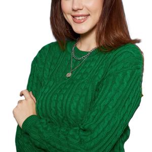 Designer personnalisé 100% pull pour femmes en cachemire pull uni de haute qualité avec col rond pour l'hiver vêtements de style décontracté - Product Image 6