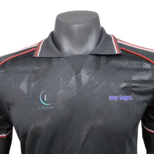 <strong>Man</strong> <strong>Utdness</strong> Black-Red Retro Jersey - Red Devil Badge Short-Sleeve <strong>Polo</strong> - Product Image 2