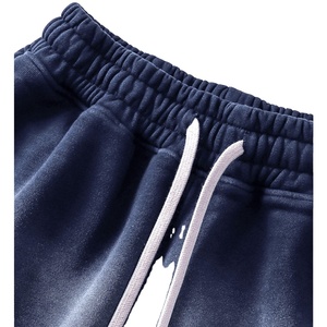 Custom Screen Print Shorts Dtg Printing Sweat Stone Wash Shorts for Men Raw Hem Drawstring Cotton Vintage Acid Washed Shorts - Product Image 3