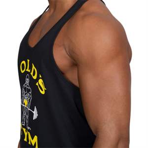 Débardeur Stringer de musculation pour hommes foncés | Gilet de gymnastique en coton bio | Chemise d'entraînement sans manches | Débardeur d'entraînement Muscle Fit - Product Image 4