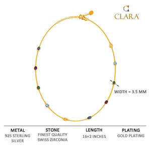 Collier minimaliste CLARA en argent sterling 925 avec breloques multicolores, colliers fins à perles - Product Image 6