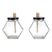 2026 Meilleur Prix Cuisine Pots en Verre Uniques et Variés 120ml 220ml 380ml Pot Hexagonal Pot à Miel
