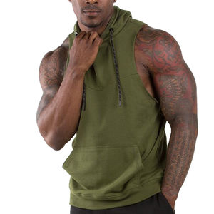 2024 <b>Men's</b> Casual <b>Sleeveless</b> <b>Hoodie</b> Sport Pullover Loose Custom <b>Sleeveless</b> Detailing <b>Men</b> Pullover Hoodies - Product Image 1