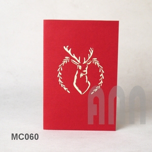Handmade 3D laser cut Pop-Up Phong Cách giấy Hươu Thiệp mời tùy chỉnh thiệp chúc mừng cho sinh nhật Giáng sinh dập nóng - Product Image 6