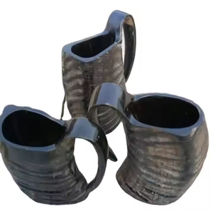 Taza grande de cuerno de estilo vikingo, hecha de cuerno real, ideal para beber cerveza, hidromiel o cerveza, taza medieval hecha a mano por Artisan Craft - Product Image 5
