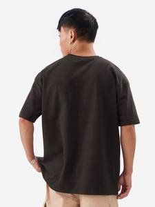 T-shirt blanc à épaules tombantes avec logo personnalisé T-shirts pour hommes T-shirt de haute qualité 100% coton épais vente en gros - Product Image 3