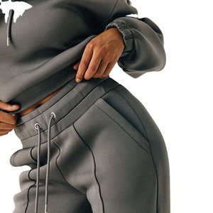 ชุดวอร์ม2ชิ้นสำหรับฤดูหนาวชุดวอร์มแขนยาวมีฮู้ดสำหรับวิ่งขากว้างผ้าฝ้าย100% ระบายอากาศได้ดี - Product Image 5