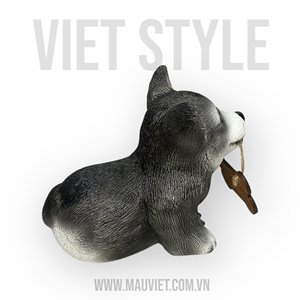 Vente en gros d'animal artificiel mignon moderne en résine peint à la main Sculpture d'art créative Siba Dog Statue Décoration de la maison - Product Image 6