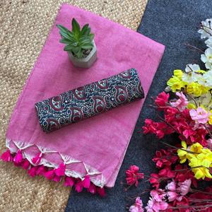 Magnifique couleur Khadi coton Saree célébrité inspiré travail lourd pour la fête porter un look uni et chic pour la vente en ligne d'été - Product Image 2