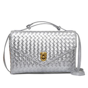 กระเป๋าพาดลำตัวสะพายไหล่สายเดียวทอด้วยมือสไตล์วิ<span class=keywords><strong>น</strong></span>เทจทันสมัยพร้อมซิปและซับในโพลีเอสเตอร์ - Product Image 5