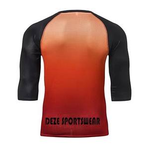 Jersey de Ciclismo Profesional para Triatlón y MTB, Manga 3/4, Degradado Naranja Rojo, Secado Rápido, Transpirable, Malla, Directo de Fábrica, Personalizado - Product Image 2