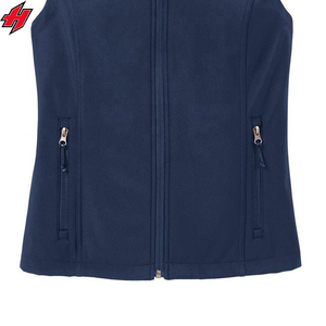 Chaleco con cremallera y forro polar antibolitas para hombre y mujer, chaleco con logotipo de marca bordado personalizado, servicio informal de caparazón blando OEM - Product Image 3